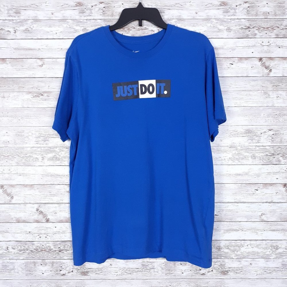 Nike Mens Tee L Shirt Just Do It Blue 341A